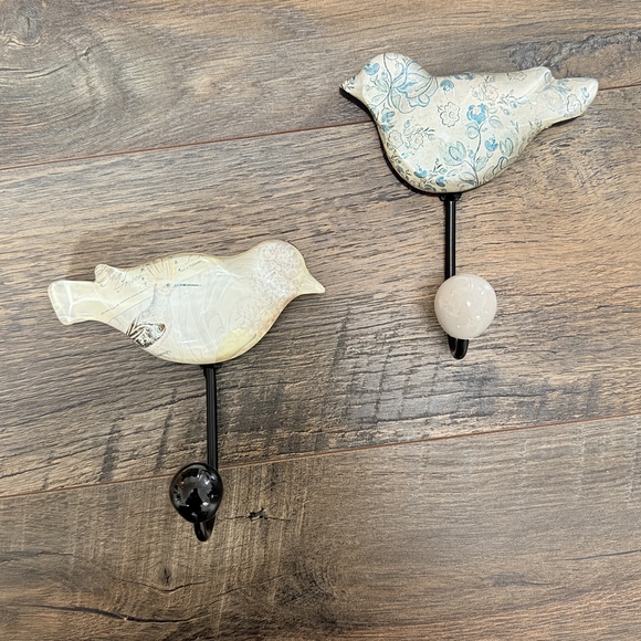 Other Other - Glass bird decorative wall coat hooks cottagecore english countryside decor